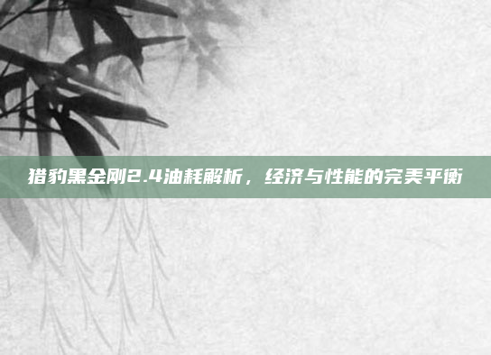 猎豹黑金刚2.4油耗解析，经济与性能的完美平衡
