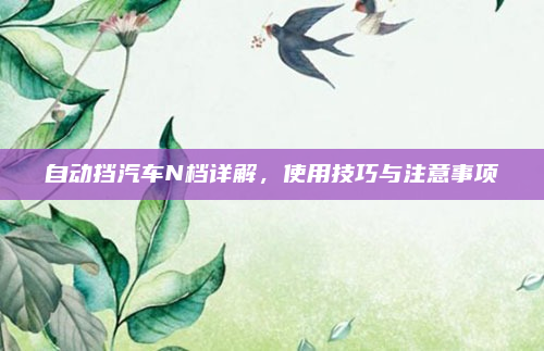 自动挡汽车N档详解，使用技巧与注意事项