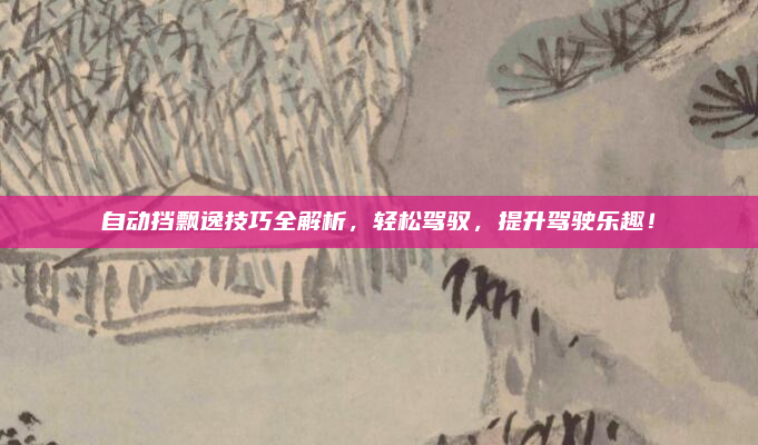 自动挡飘逸技巧全解析，轻松驾驭，提升驾驶乐趣！