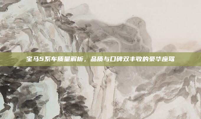宝马5系车质量解析，品质与口碑双丰收的豪华座驾