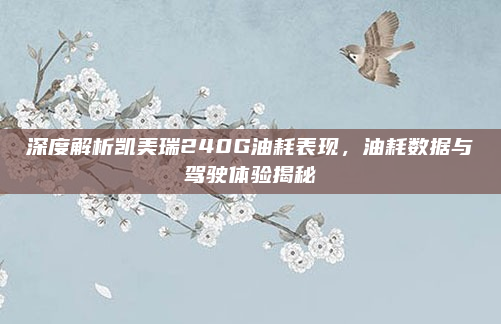 深度解析凯美瑞240G油耗表现，油耗数据与驾驶体验揭秘