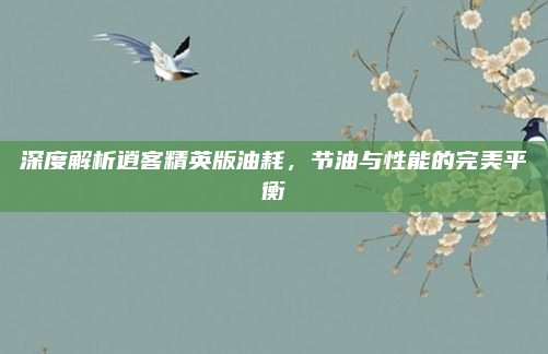 深度解析逍客精英版油耗，节油与性能的完美平衡