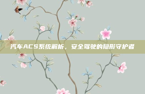 汽车ACS系统解析，安全驾驶的隐形守护者