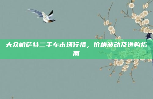 大众帕萨特二手车市场行情,价格波动及选购指南