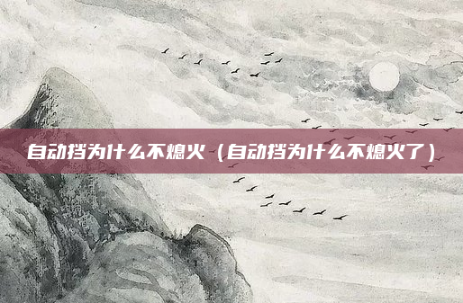 自动挡为什么不熄火(自动挡为什么不熄火了)