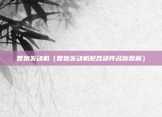 智跑发动机(智跑发动机舱各部件名称图解)
