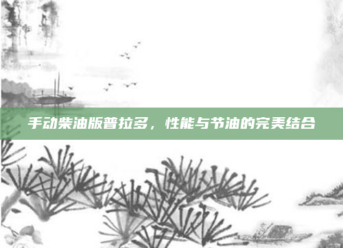 手动柴油版普拉多,性能与节油的完美结合