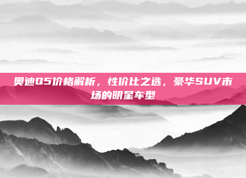 奥迪Q5价格解析,性价比之选,豪华SUV市场的明星车型