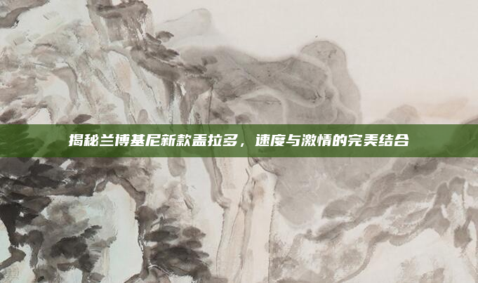 揭秘兰博基尼新款盖拉多,速度与激情的完美结合