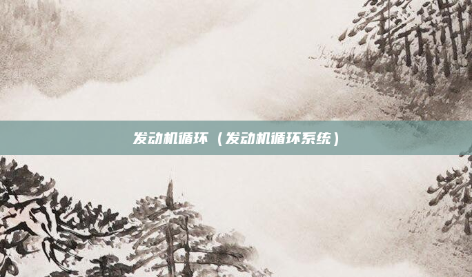 发动机循环(发动机循环系统)
