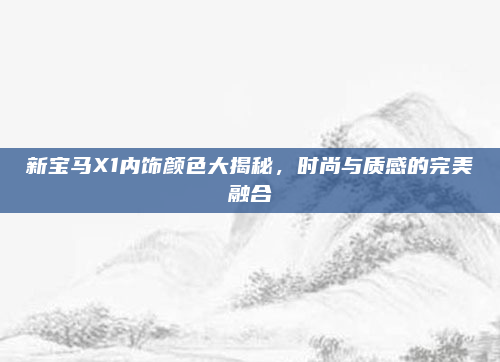 新宝马X1内饰颜色大揭秘，时尚与质感的完美融合
