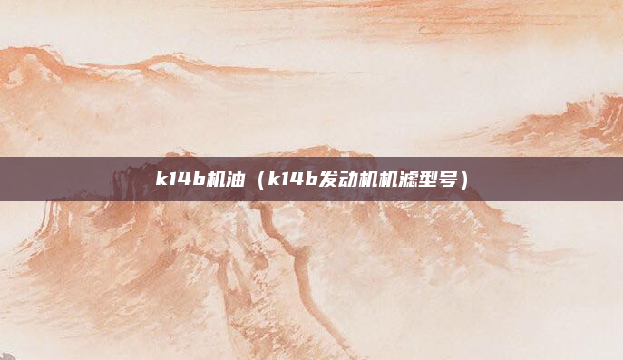 k14b机油(k14b发动机机滤型号)