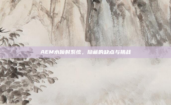 AEM水喷射系统,隐藏的缺点与挑战