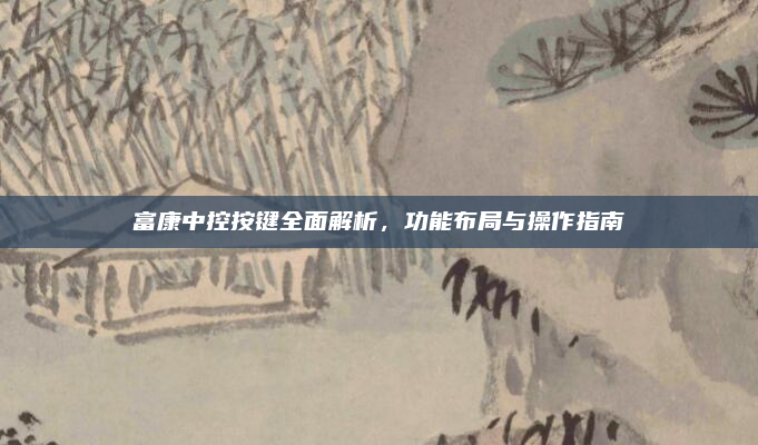 富康中控按键全面解析,功能布局与操作指南