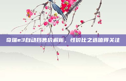 奇瑞e3自动挡售价解析,性价比之选值得关注