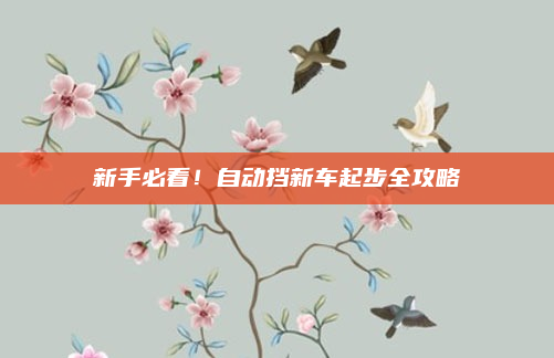 新手必看！自动挡新车起步全攻略