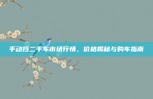 手动挡二手车市场行情,价格揭秘与购车指南