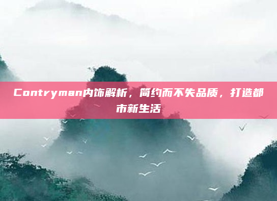 Contryman内饰解析,简约而不失品质,打造都市新生活