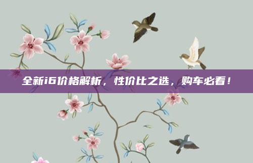 全新i6价格解析，性价比之选，购车必看！