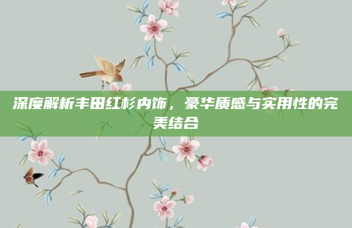 深度解析丰田红杉内饰，豪华质感与实用性的完美结合