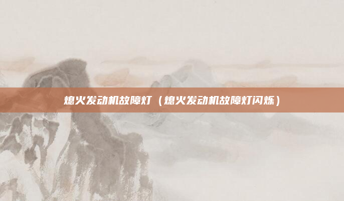熄火发动机故障灯(熄火发动机故障灯闪烁)
