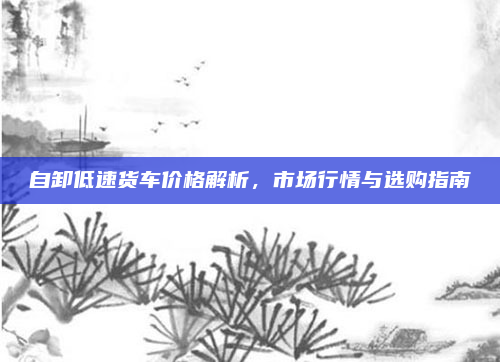 自卸低速货车价格解析，市场行情与选购指南