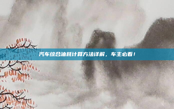 汽车综合油耗计算方法详解,车主必看!