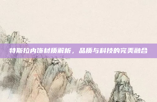 特斯拉内饰材质解析，品质与科技的完美融合