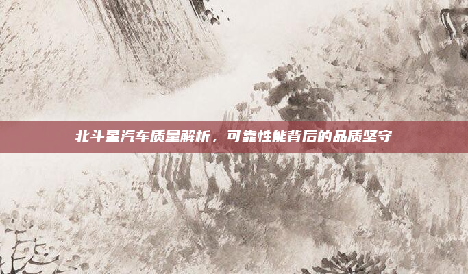 北斗星汽车质量解析，可靠性能背后的品质坚守