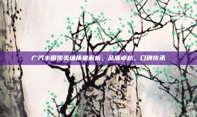 广汽丰田凯美瑞质量解析，品质卓越，口碑传承