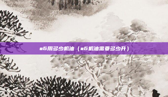 a6用多少机油(a6机油需要多少升)