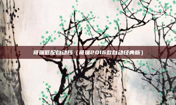 哥瑞低配自动挡（哥瑞2016款自动经典版）