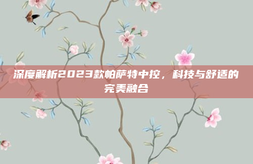 深度解析2023款帕萨特中控,科技与舒适的完美融合