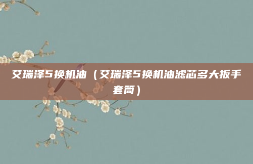 艾瑞泽5换机油（艾瑞泽5换机油滤芯多大扳手套筒）