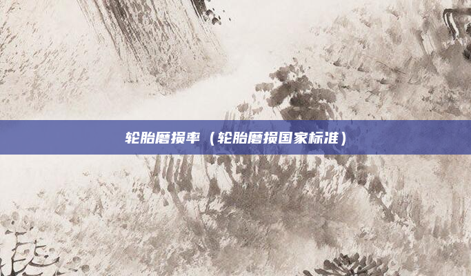 轮胎磨损率(轮胎磨损国家标准)