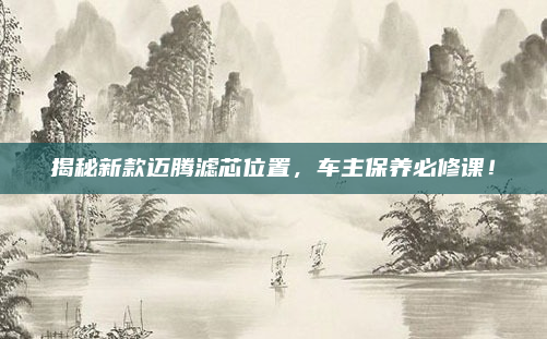 揭秘新款迈腾滤芯位置,车主保养必修课!