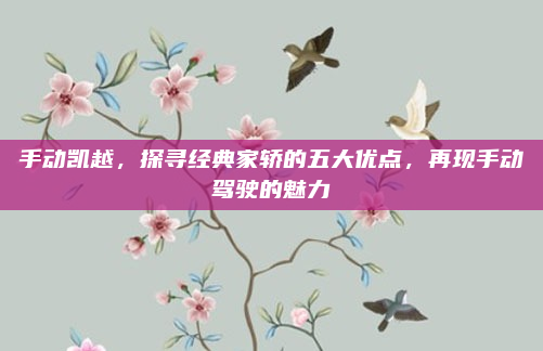 手动凯越,探寻经典家轿的五大优点,再现手动驾驶的魅力