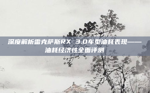 深度解析雷克萨斯RX 3.0车型油耗表现——油耗经济性全面评测