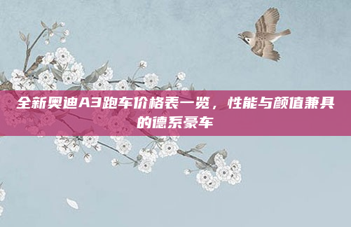 全新奥迪A3跑车价格表一览，性能与颜值兼具的德系豪车