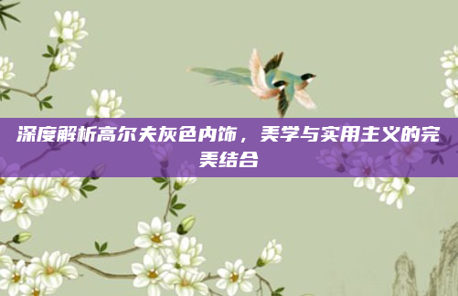 深度解析高尔夫灰色内饰,美学与实用主义的完美结合