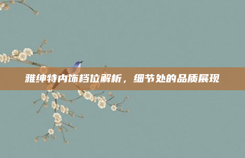 雅绅特内饰档位解析，细节处的品质展现