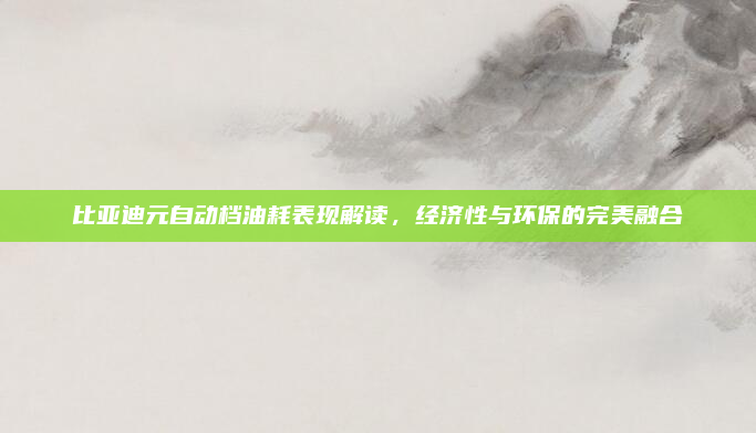 比亚迪元自动档油耗表现解读，经济性与环保的完美融合