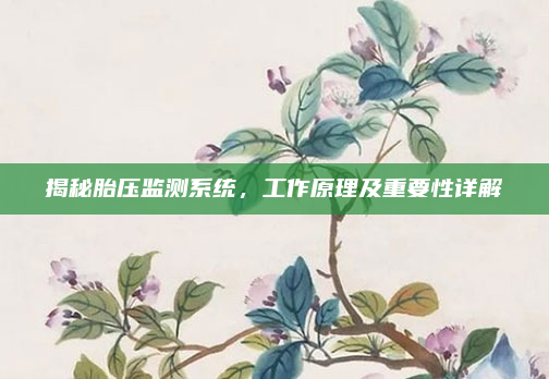 揭秘胎压监测系统，工作原理及重要性详解