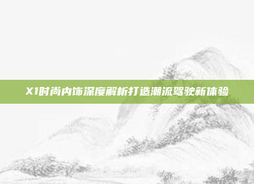 X1时尚内饰深度解析打造潮流驾驶新体验