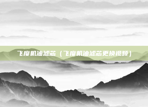 飞度机油滤芯(飞度机油滤芯更换视频)