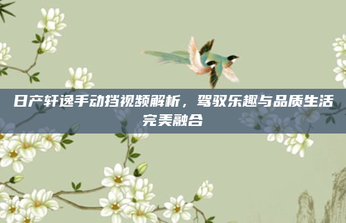 日产轩逸手动挡视频解析，驾驭乐趣与品质生活完美融合