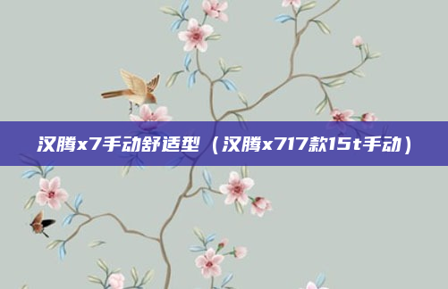 汉腾x7手动舒适型(汉腾x717款15t手动)