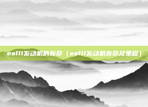 ea111发动机的寿命（ea111发动机寿命及里程）