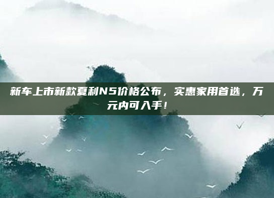 新车上市新款夏利N5价格公布,实惠家用首选,万元内可入手!