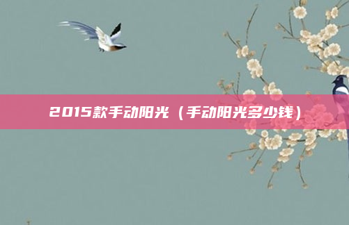 2015款手动阳光(手动阳光多少钱)